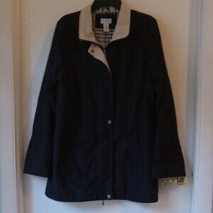 Kim Rogers Women's Black & Tan Rain Jacket Size L